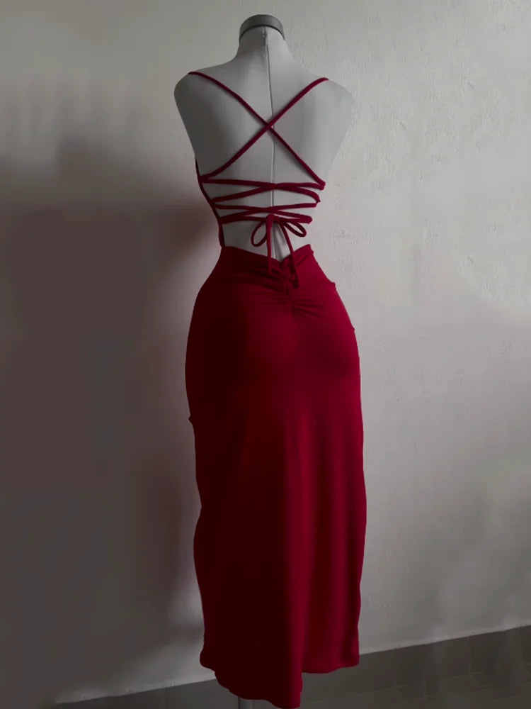 Halter Strap Bag Dress