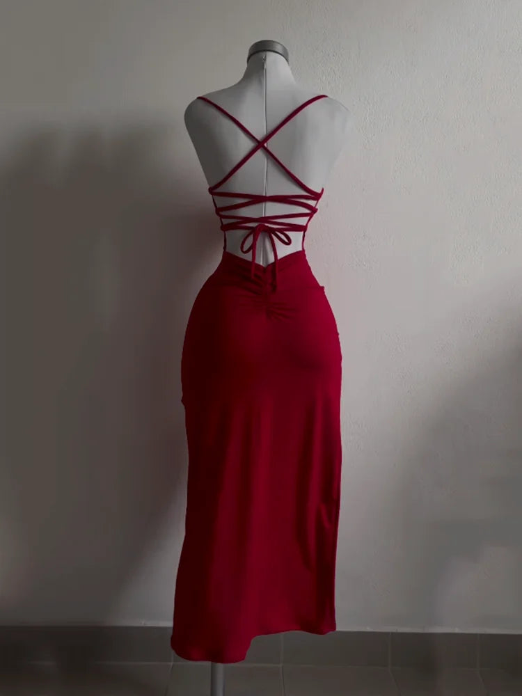 Halter Strap Bag Dress