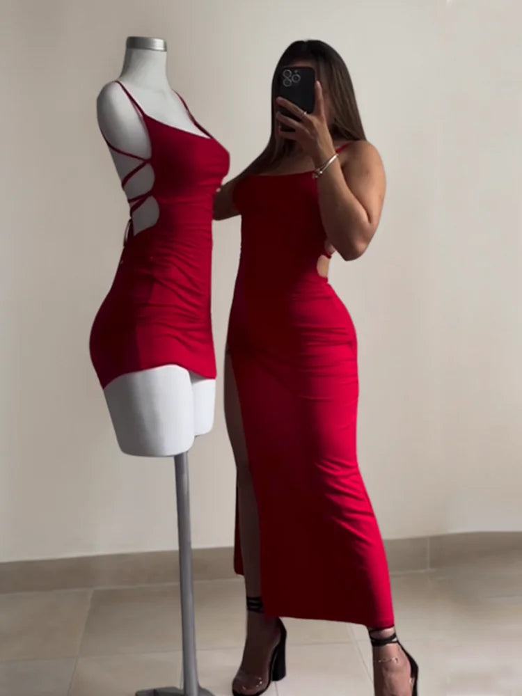 Halter Strap Bag Dress