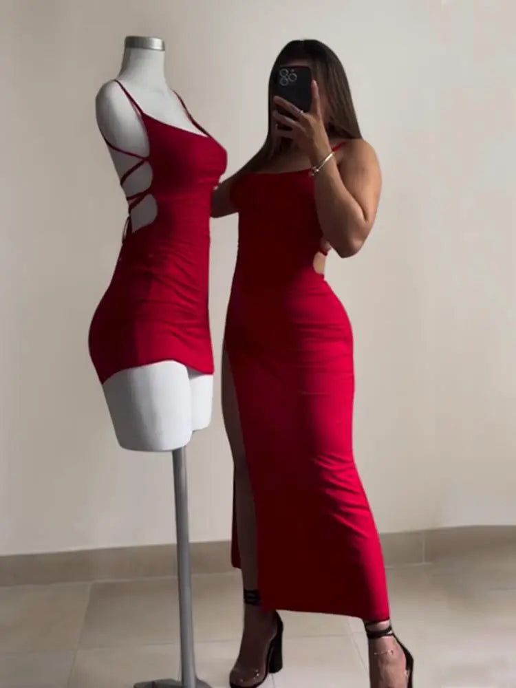Halter Strap Bag Dress